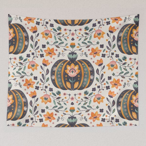 Item preview, Scandinavian Folk Art, Floral Pumpkin designed and sold by xiao xuans.