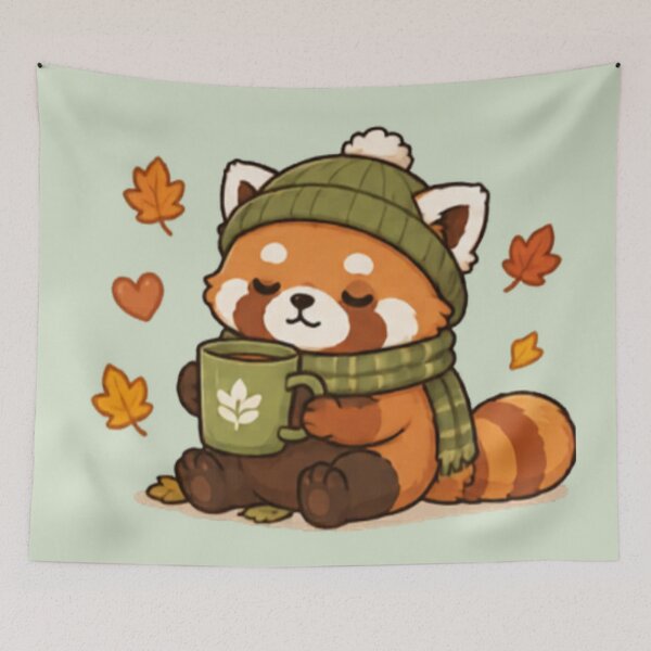 Aperçu de l'œuvre Ambiance panda roux chaleureuse créée et vendue par MellowMunchkins.