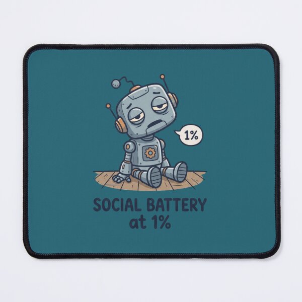Item preview, Social Battery at 1% - Funny Introvert Aesthetic Quote designed and sold by Harrak Housni.