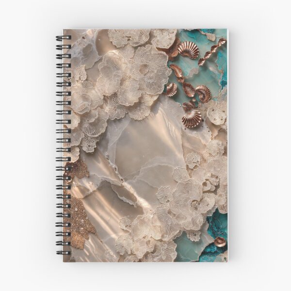 Item preview, Abstract Teal Beige Fluid Marble Stone Art designed and sold by IntelliMindDesigns.