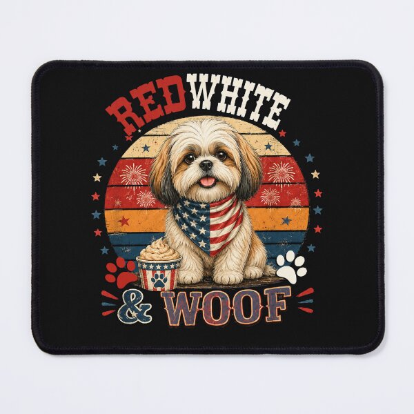 Item preview, Patriotic Shih Tzu 4th of July USA Flag Dog designed and sold by tamdevo1.