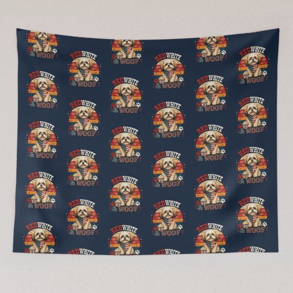 Item preview, Patriotic Shih Tzu 4th of July USA Flag Dog designed and sold by tamdevo1.