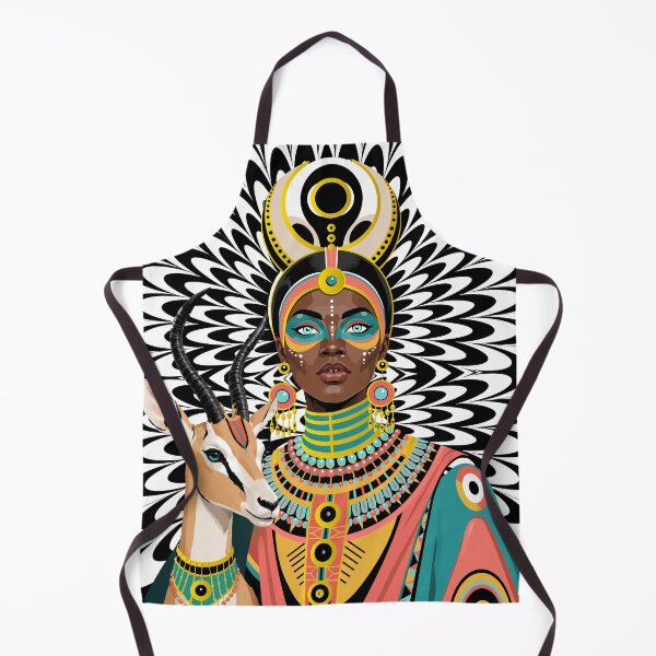 Item preview, Woman with Antelope — Op Art Geometric Digital Portrait designed and sold by Alejandro Stein.