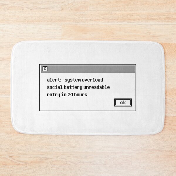 Item preview, Retro Computer System Error Social Battery Low Funny Tech Sticker designed and sold by MadCatDesign77.