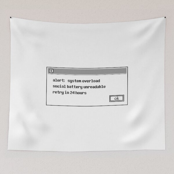 Item preview, Retro Computer System Error Social Battery Low Funny Tech Sticker designed and sold by MadCatDesign77.