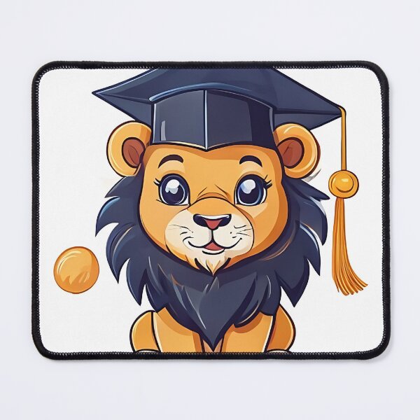 Item preview, Lion Grad: Kawaii Lion Mascot in Graduation Cap Cl designed and sold by Mercella-Inc.