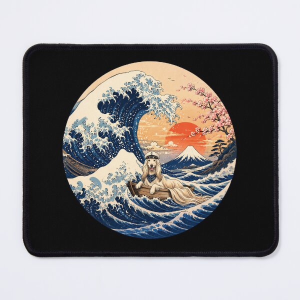 Item preview, Funny Afghan Hound Captain Japanese Kanagawa Wave Japan Boat Mom Dad Kids designed and sold by FurryHavenPH.