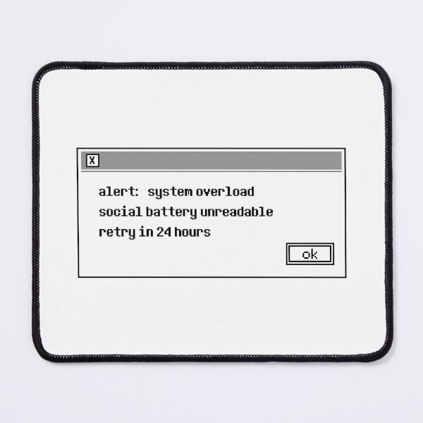 Item preview, Retro Computer System Error Social Battery Low Funny Tech Sticker designed and sold by MadCatDesign77.