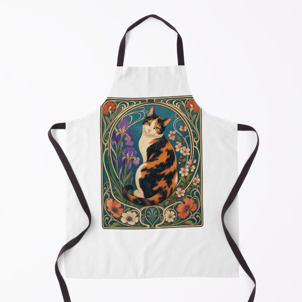 Item preview, Calico Cat Art Nouveau Floral designed and sold by AntiqueImages.
