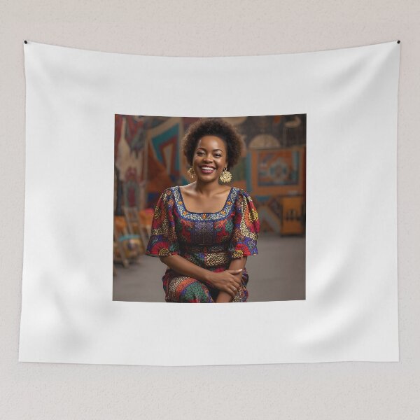 Item preview, Vibrant African Woman in Art Studio designed and sold by SavannaCanvas.