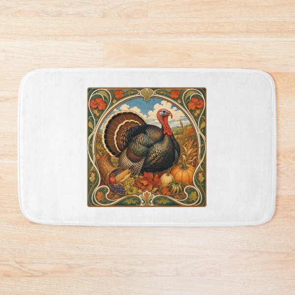 Item preview, Art Nouveau Thanksgiving Turkey Harvest designed and sold by AntiqueImages.