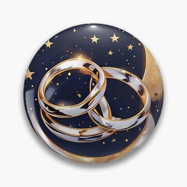 Item preview, Written in the Stars: Silver and Gold Wedding Ring designed and sold by Mercella-Inc.