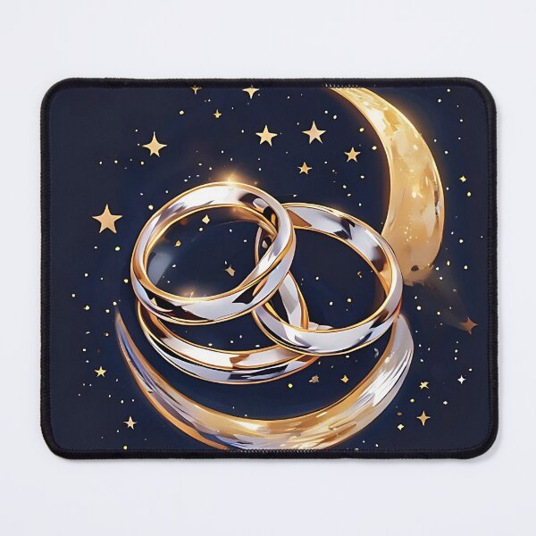 Item preview, Written in the Stars: Silver and Gold Wedding Ring designed and sold by Mercella-Inc.