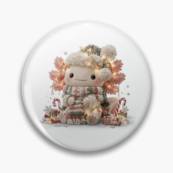 Item preview, Kawaii Christmas Axolotl | Cosy Knit Fairy Lights Art designed and sold by Moonlit Menagerie.