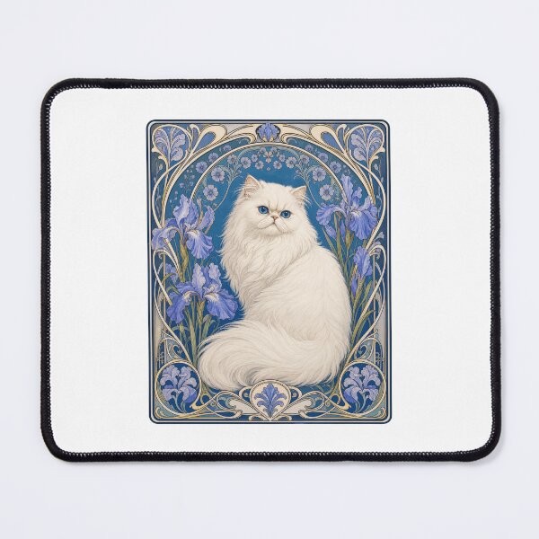 Item preview, Art Nouveau Persian Cat Iris Floral designed and sold by AntiqueImages.