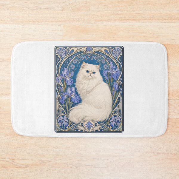 Item preview, Art Nouveau Persian Cat Iris Floral designed and sold by AntiqueImages.