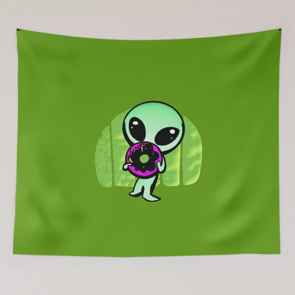 Item preview, Alien Kawaii Pink Donut Extraterrestrial Eating Donut Cute Meme designed and sold by AstronautMerch.