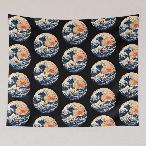 Item preview, Funny American Eskimo Captain Japanese Kanagawa Wave Japan Boat Mom Dad Kids designed and sold by FurryHavenPH.