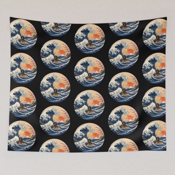 Item preview, Funny American Water Spaniel Captain Japanese Kanagawa Wave Japan Boat Mom Dad Kids designed and sold by FurryHavenPH.