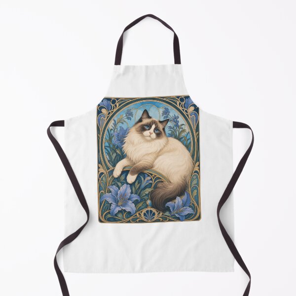 Item preview, Elegant Ragdoll Cat Art Nouveau Floral designed and sold by AntiqueImages.