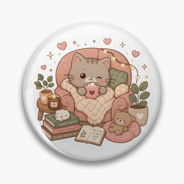 Item preview, Cozy Cat Era Sticker | Cute Aesthetic Cat with Hot Cocoa designed and sold by Midnight cat studio ✨.