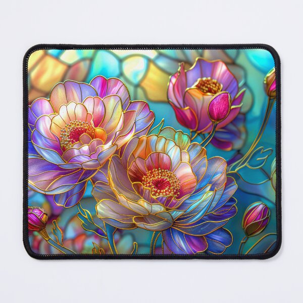 Item preview, Peonies Stained Glass Art designed and sold by MargaretWiktor.