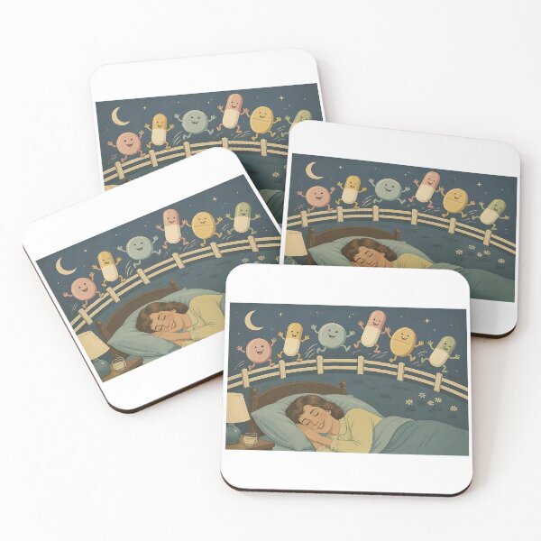Item preview, Vintage Mid Century Sleepy Pills Aesthetic Art Print designed and sold by RareVisuals.