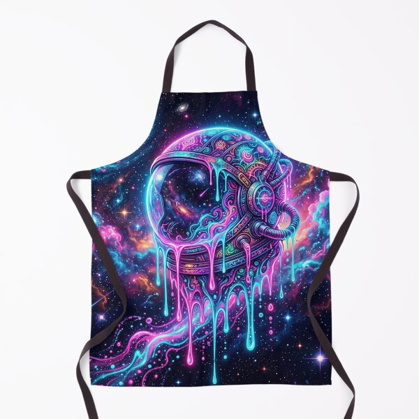 Item preview, Psychedelic Neon Melting Astronaut Helmet designed and sold by kaleidoglitch77.