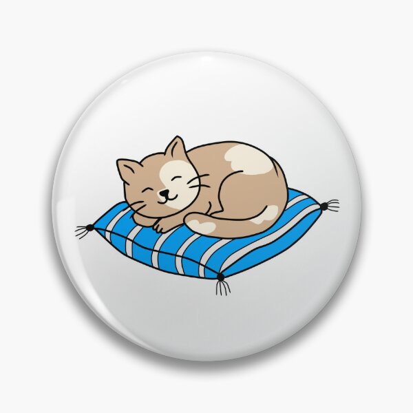 Item preview, Cute Sleeping Cat on Blue Pillow | Cozy Cat Lover Design designed and sold by muhammadkhafidh.