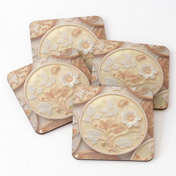 Item preview, Vintage Floral Medallion Embossed Relief Art designed and sold by IntelliMindDesigns.