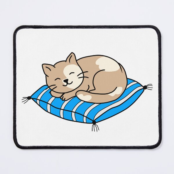 Item preview, Cute Sleeping Cat on Blue Pillow | Cozy Cat Lover Design designed and sold by muhammadkhafidh.