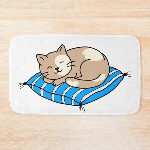 Item preview, Cute Sleeping Cat on Blue Pillow | Cozy Cat Lover Design designed and sold by muhammadkhafidh.