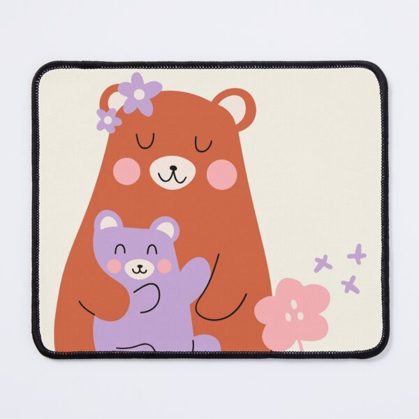 Item preview, Cute Mama Bear and Baby Bear Floral Kawaii Illustration designed and sold by LunaVales.