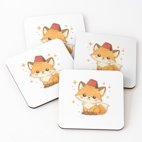 Item preview, Kawaii Fox in a Moroccan Fez designed and sold by KM Design.
