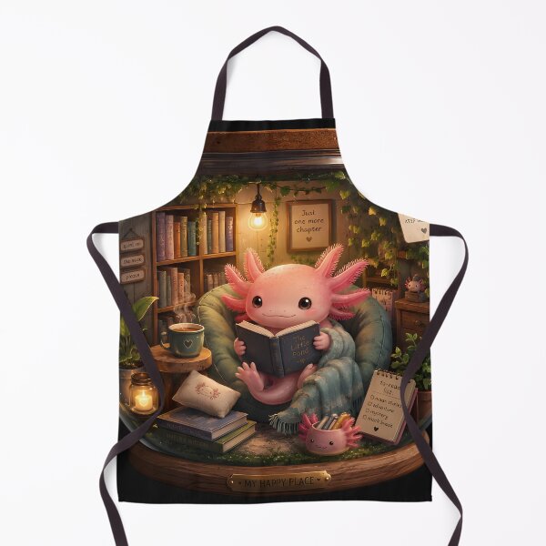 Item preview, Cute Axolotl Reading Books in Cozy Library Terrarium | Bookworm Cottagecore Sticker designed and sold by UniqYou.