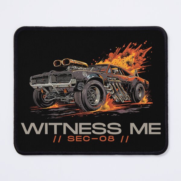 Item preview, Cyberpunk Muscle Car T-Shirt - Witness Me SEC-08 - Post-Apocalyptic Streetwear Tee designed and sold by VectorForge.