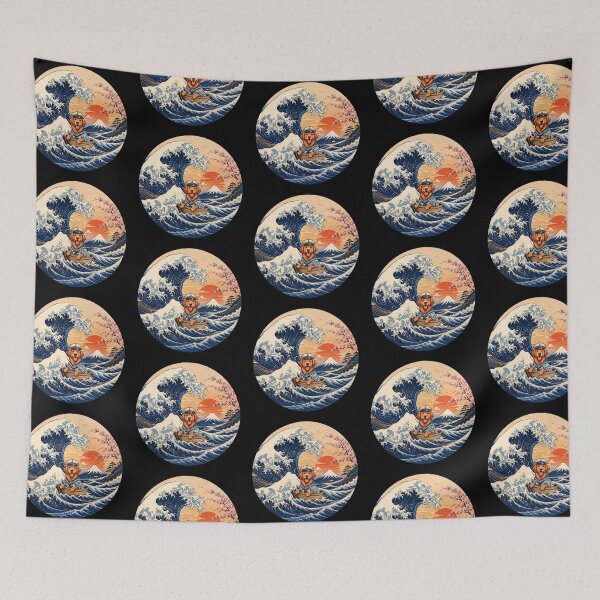 Item preview, Funny Australian Retriever Captain Japanese Kanagawa Wave Japan Boat Mom Dad Kids designed and sold by FurryHavenPH.
