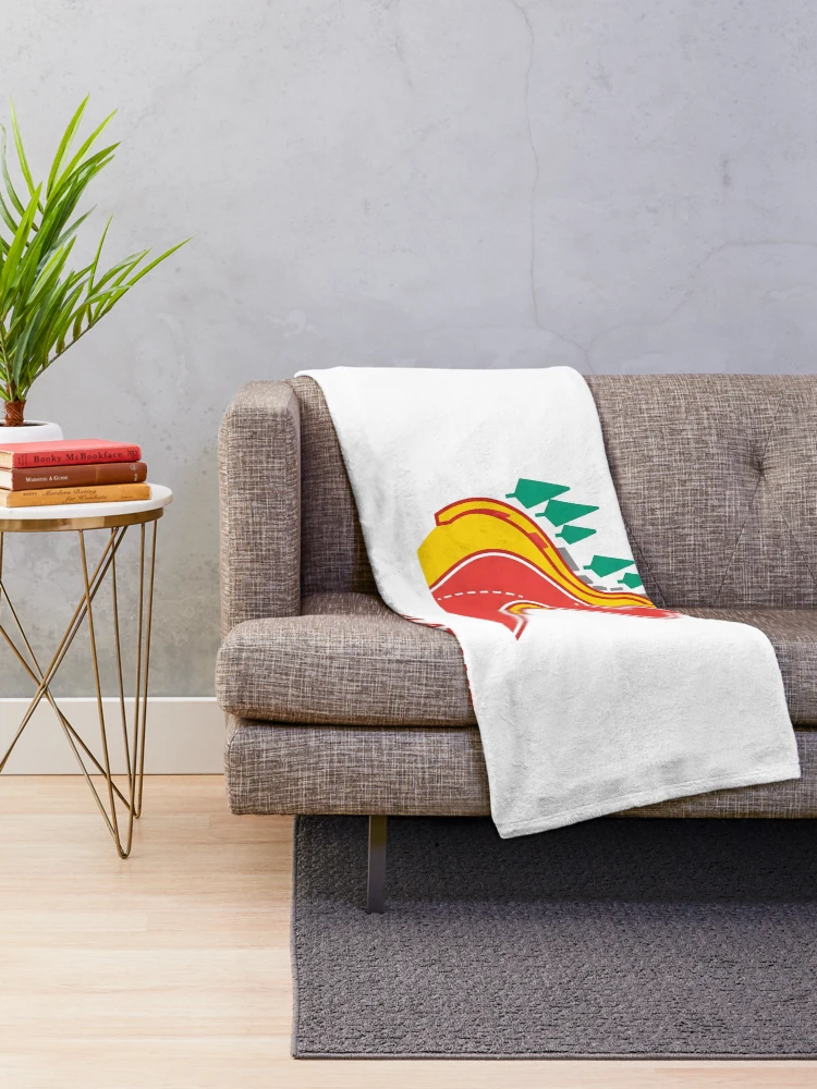Thumbnail 2 of 6, Throw Blanket, Spa Flat Out - Sim Racing Humor designed and sold by GarageGraphics.
