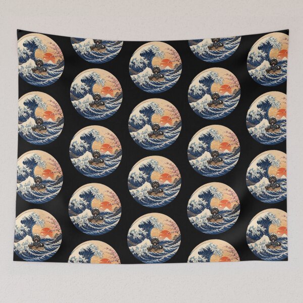 Item preview, Funny Barbet Captain Japanese Kanagawa Wave Japan Boat Mom Dad Kids designed and sold by FurryHavenPH.