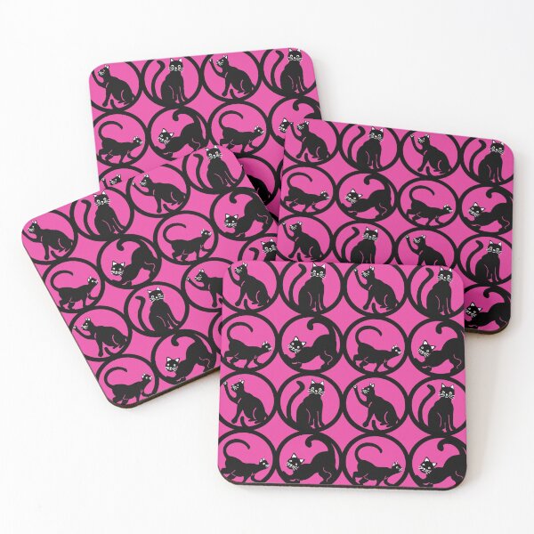 Item preview, Black cats on pink designed and sold by Celeste Bocchicchio-Chaudhri.