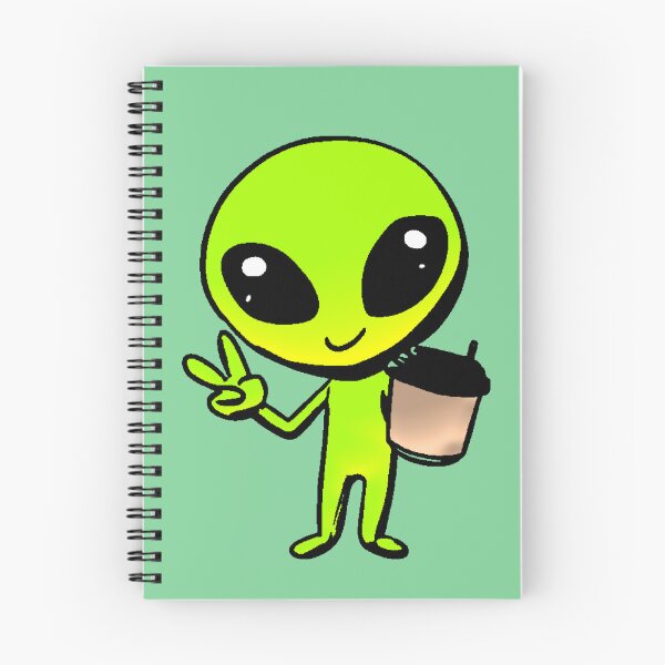 Item preview, Alien Kawaii Cafe Extraterrestrial Peace Green Minimal Takeaway Coffee Meme designed and sold by AstronautMerch.