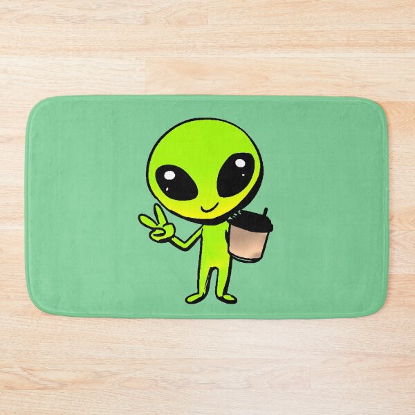 Item preview, Alien Kawaii Cafe Extraterrestrial Peace Green Minimal Takeaway Coffee Meme designed and sold by AstronautMerch.