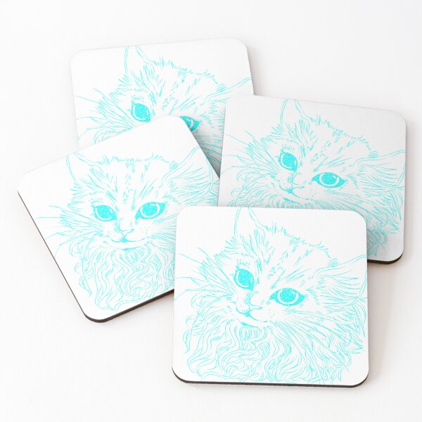 Item preview, Neon Mystic Cat Portrait | Glowing Blue Eyes Feline Art designed and sold by muhammadkhafidh.
