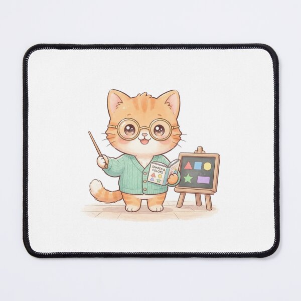 Item preview, Cute Chibi Orange Cat Teacher With Blackboard designed and sold by  Cat Lady.