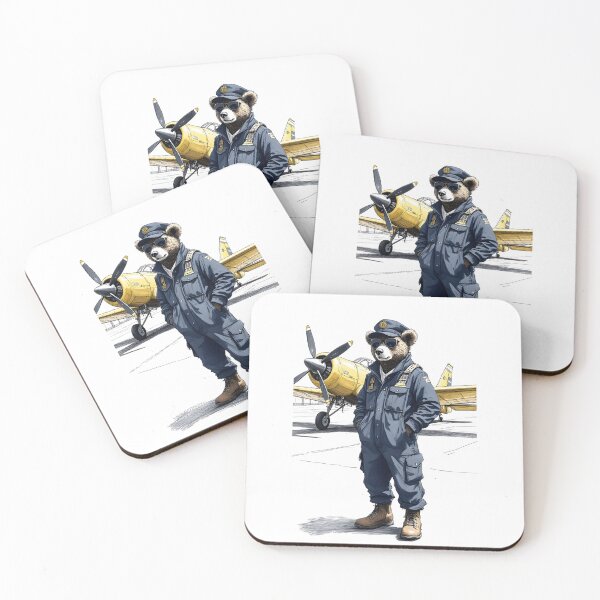 Item preview, Teddy Bear Pilot with Airplane Cartoon designed and sold by Museum Of Non-Existing Art.