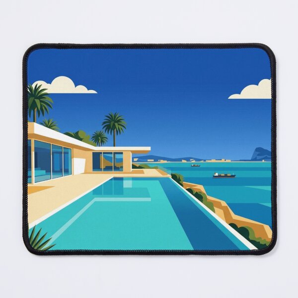 Item preview, Tangier Coastal Villa Wall Art | Luxury Pool | Moroccan Travel Poster designed and sold by Watchyyy.
