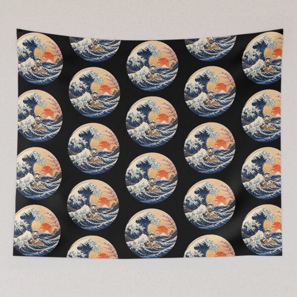 Item preview, Funny Bedlington Terrier Captain Japanese Kanagawa Wave Japan Boat Mom Dad Kids designed and sold by FurryHavenPH.