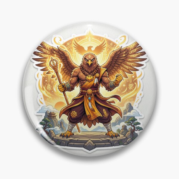 Item preview, Eagle Monk Warrior Sticker Anime Vector Art designed and sold by uegi.