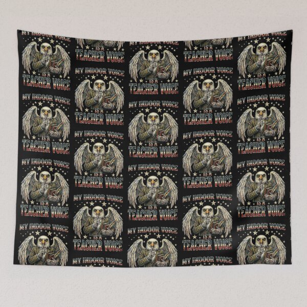 Item preview, My Indoor Voice Is a Teacher Voice – Funny Patriotic Teacher Eagle Design designed and sold by thoughtswear.