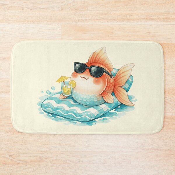 Item preview, Cute Goldfish with Lemonade – Ocean Fun Illustration designed and sold by DariaCraft.